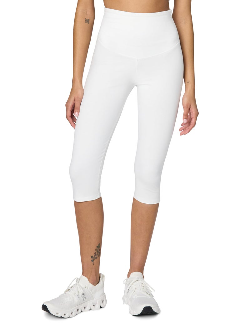 Yummie Women's Talia Capri Cotton Stretch Shapewear Legging, White, Large - Image 1